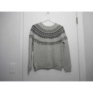 Original Weatherproof Fair Isle Sweater Gray Size M